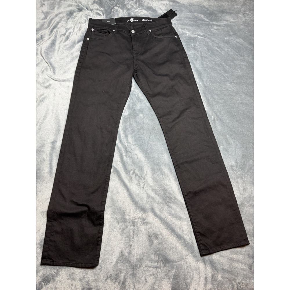 7 For All Mankind Standard Straight Leg Jeans Black Men's Size 34x33